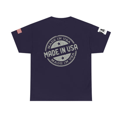 R- patriotic red white and badass trump print, Unisex Heavy Cotton Tee