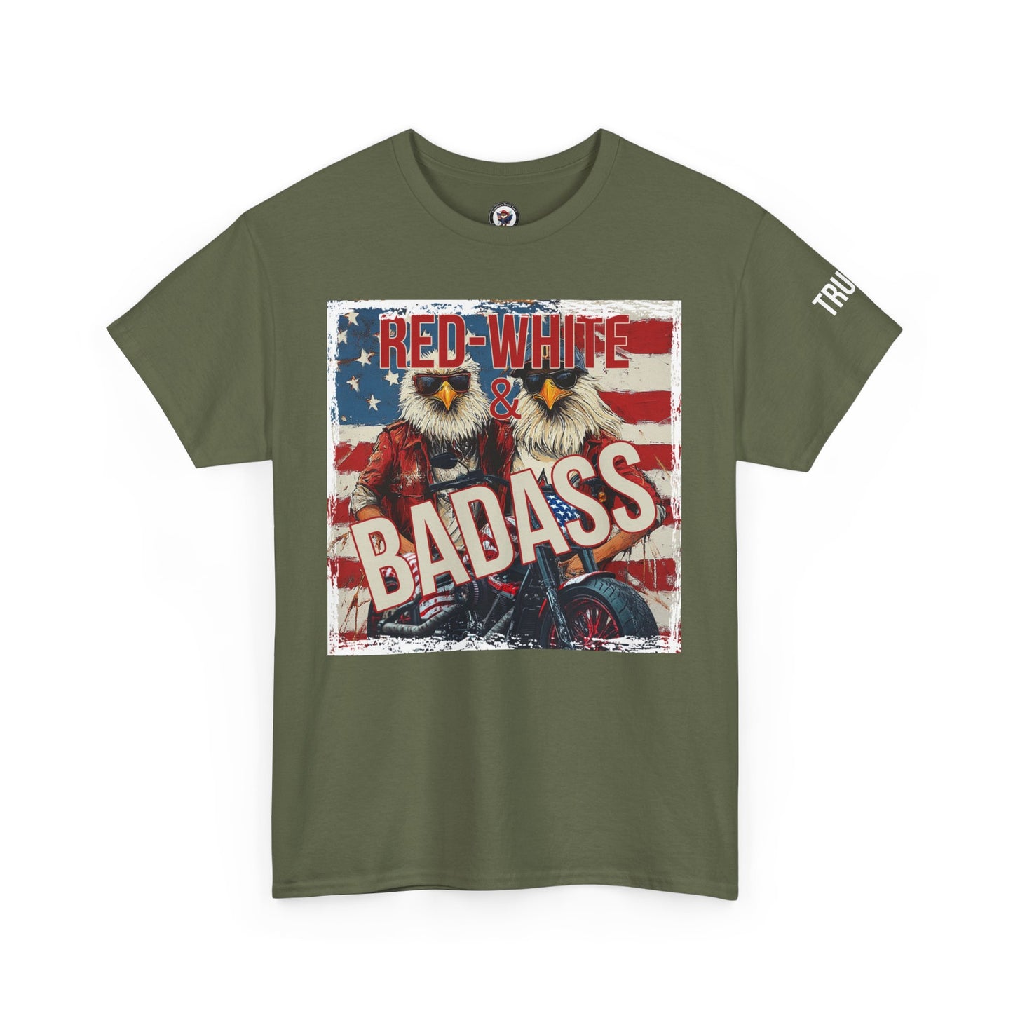 Red white and baddass trump print,Unisex Heavy Cotton Tee