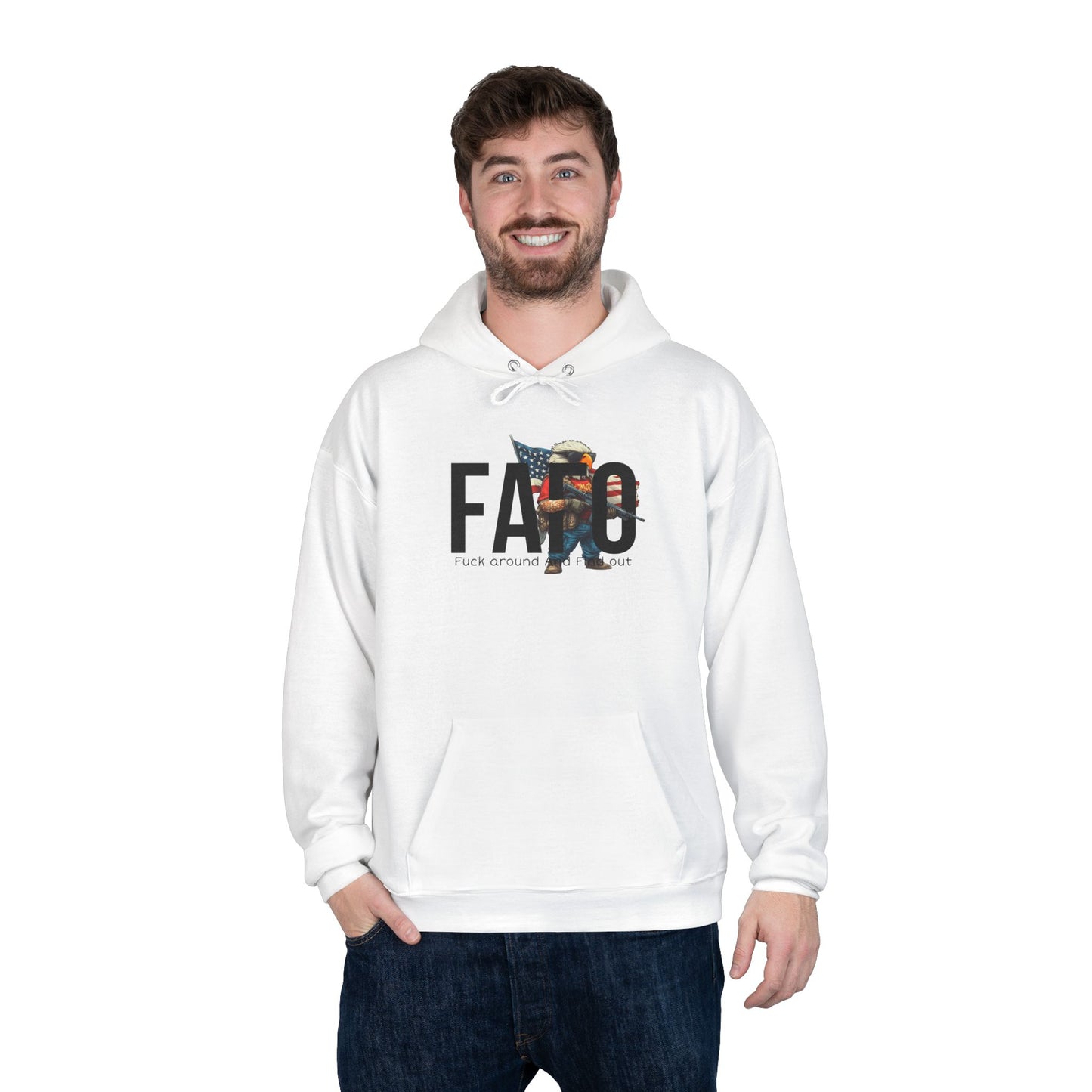 FAFO Trump print, Unisex EcoSmart® Pullover Hoodie Sweatshirt