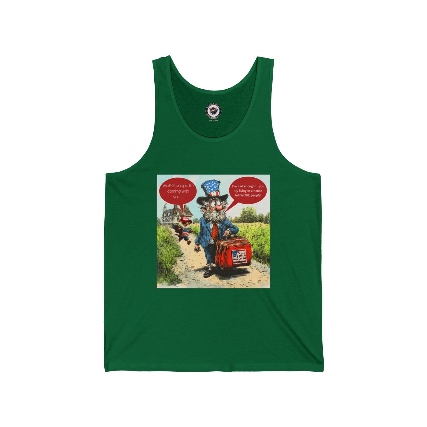 Political cartoon print Unisex Jersey Tank