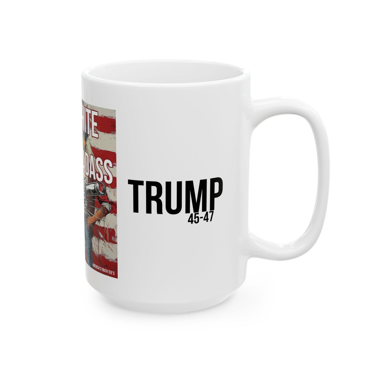 Red white and BA trump print, Ceramic Mug, (11oz, 15oz)