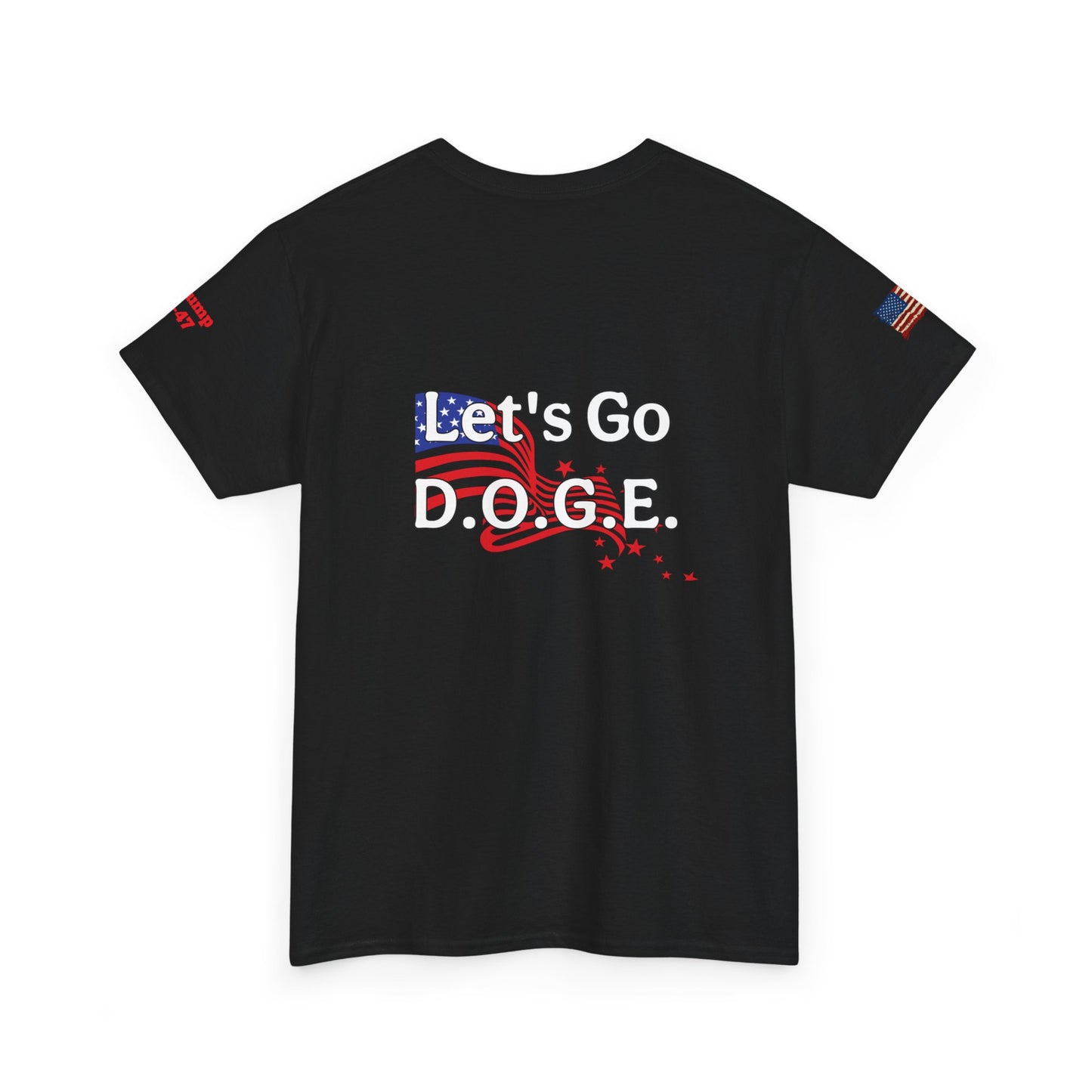 Dark MAGA d.o.g.e patriotic print, Unisex Heavy Cotton Tee