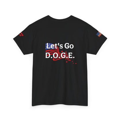 Dark MAGA d.o.g.e patriotic print, Unisex Heavy Cotton Tee