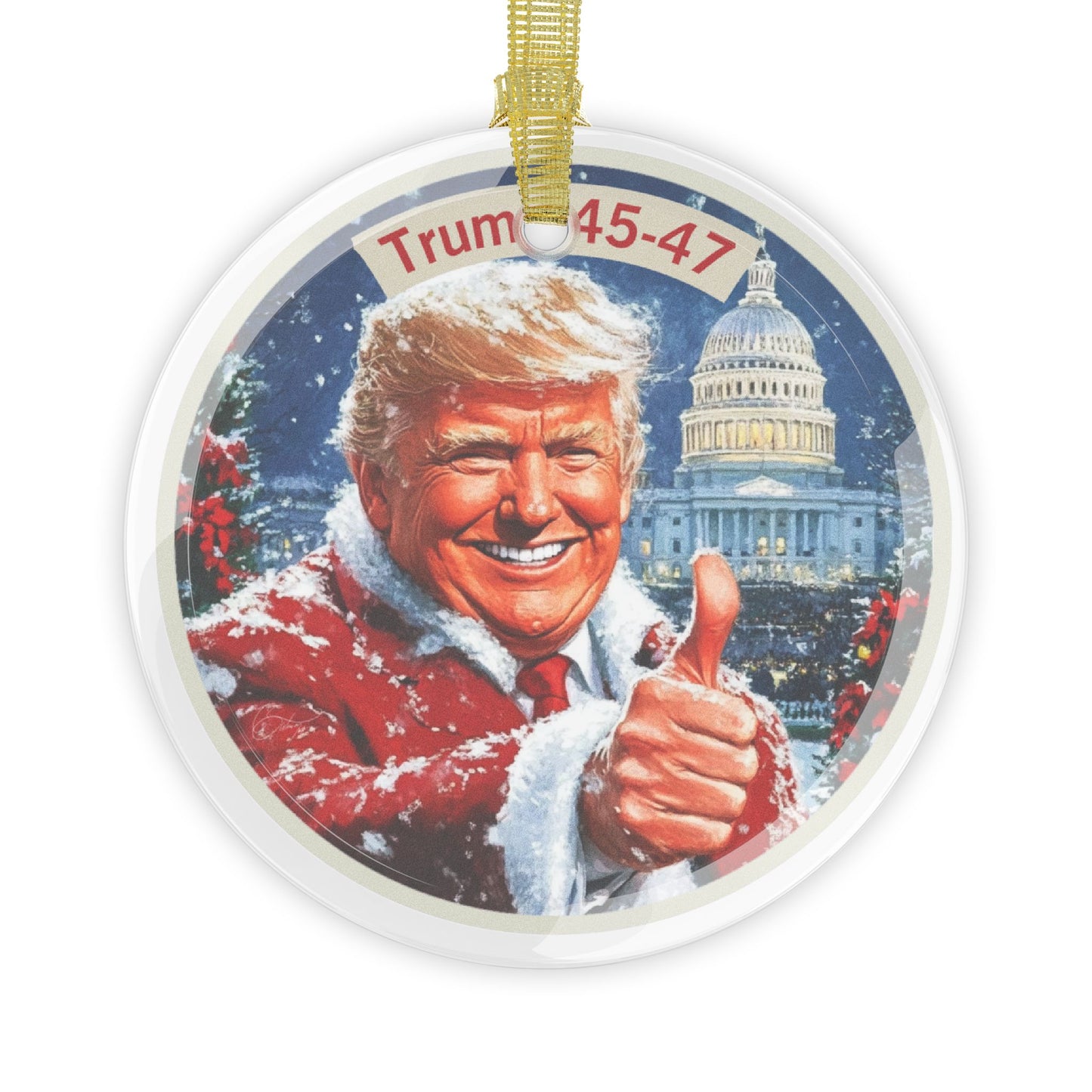 Trump 45-47 Glass Ornaments