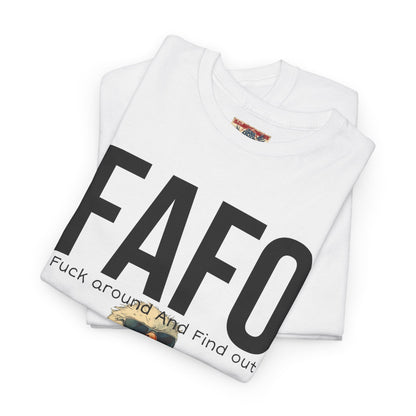 patriotic cartoon  f around print, Unisex Heavy Cotton Tee