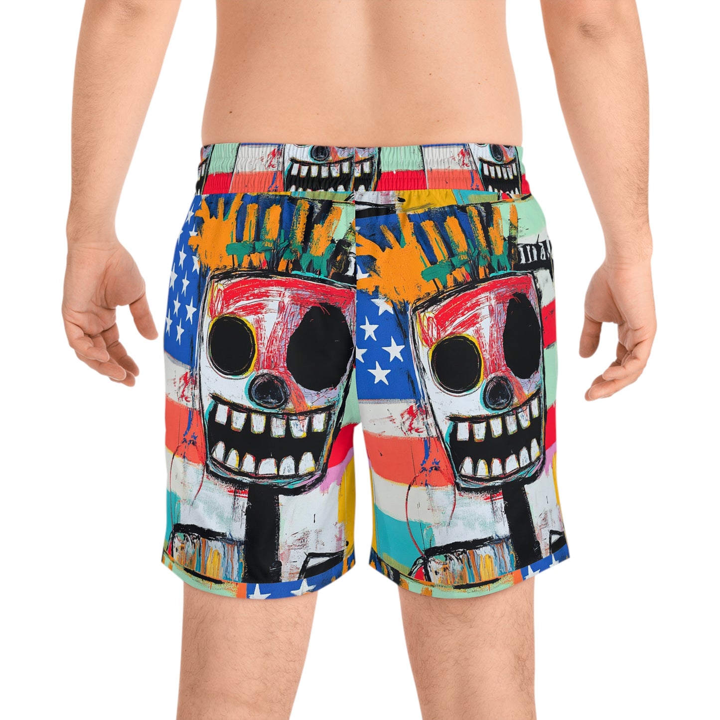 Vibrant Skull Swim Shorts for Beach Fun - Statement Swimwear