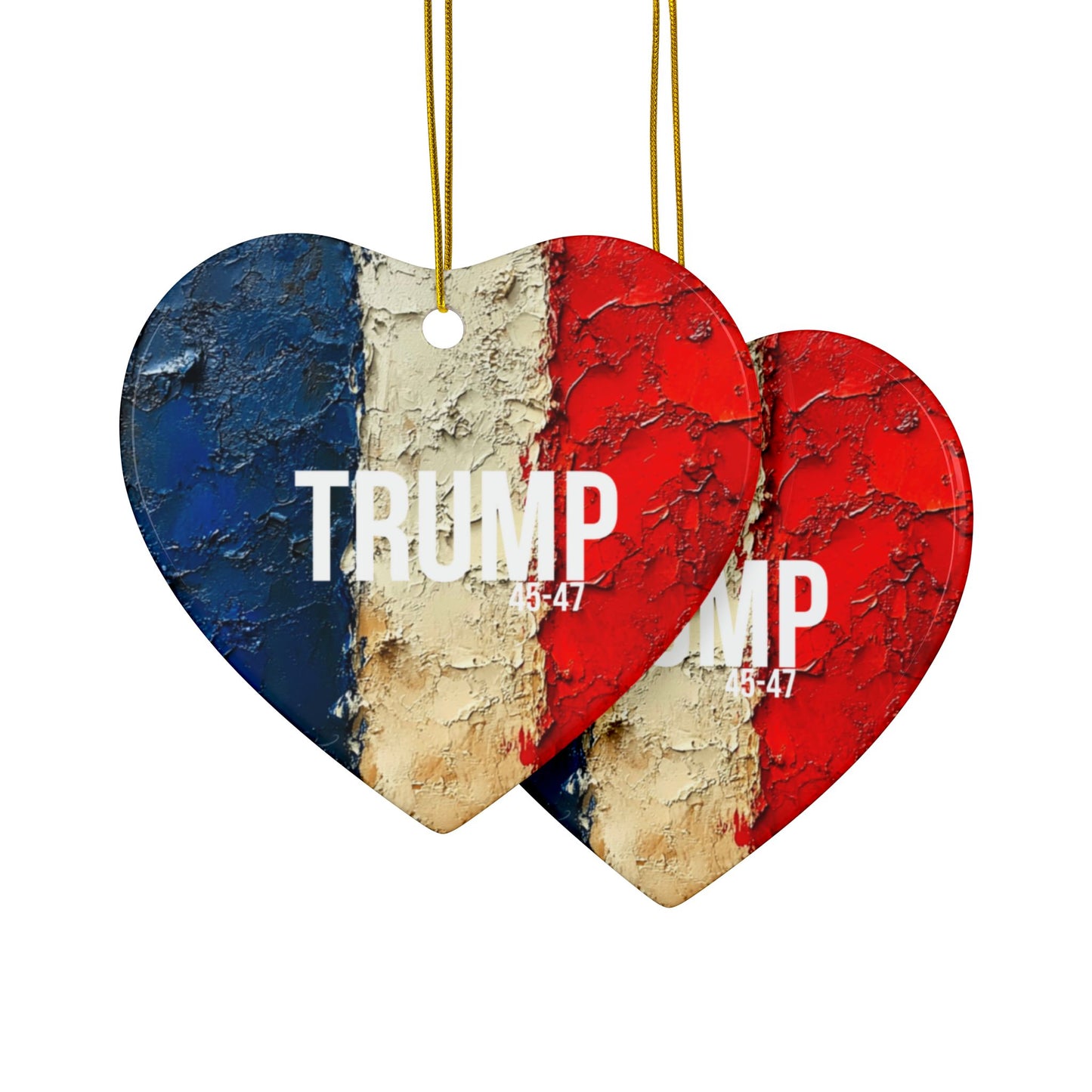 Red white and blue trump print Ceramic Ornaments, 2-Side Print, (1pc, 3pcs, 5pcs, 10pcs)