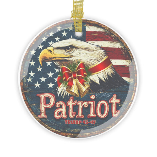 Trump 45-47 Patriot Glass Ornaments