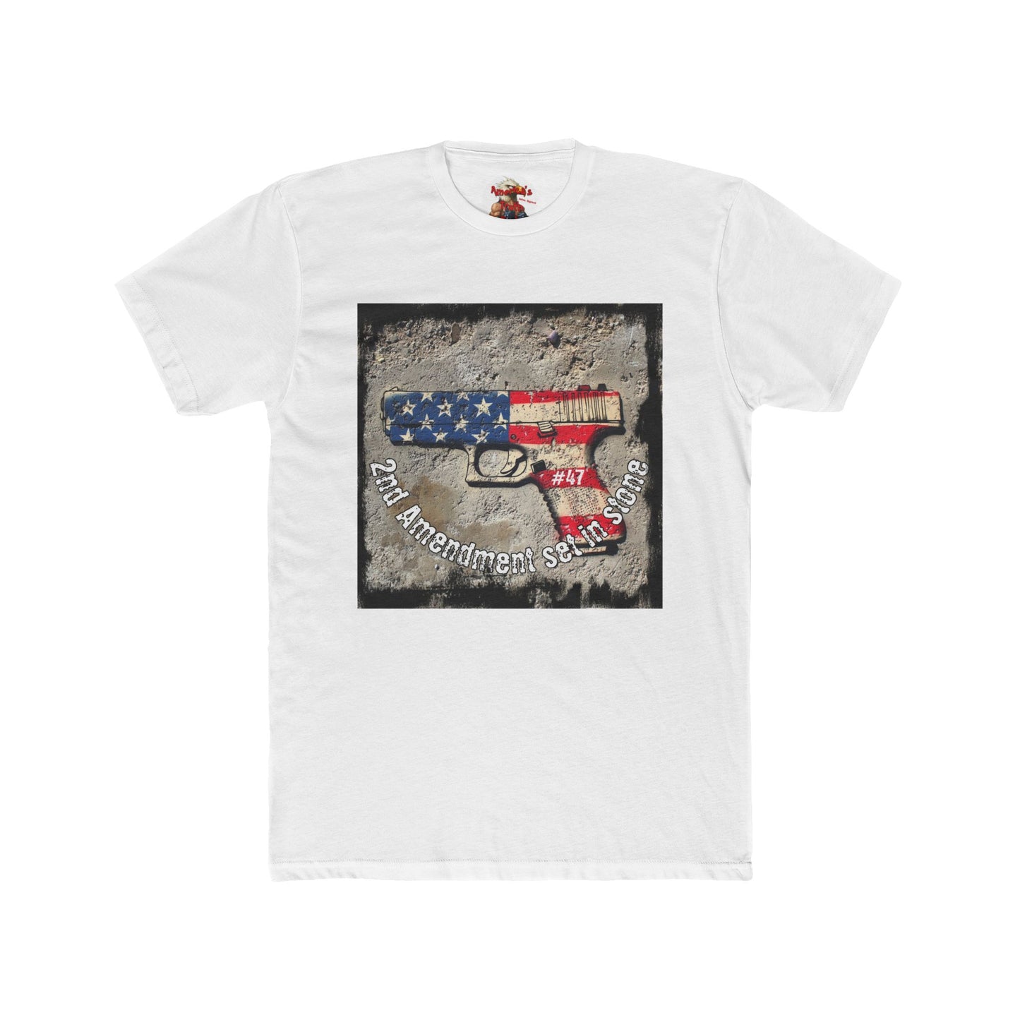 Patriotic 2nd Amendment Unisex Cotton Crew Tee - Trump 45-47