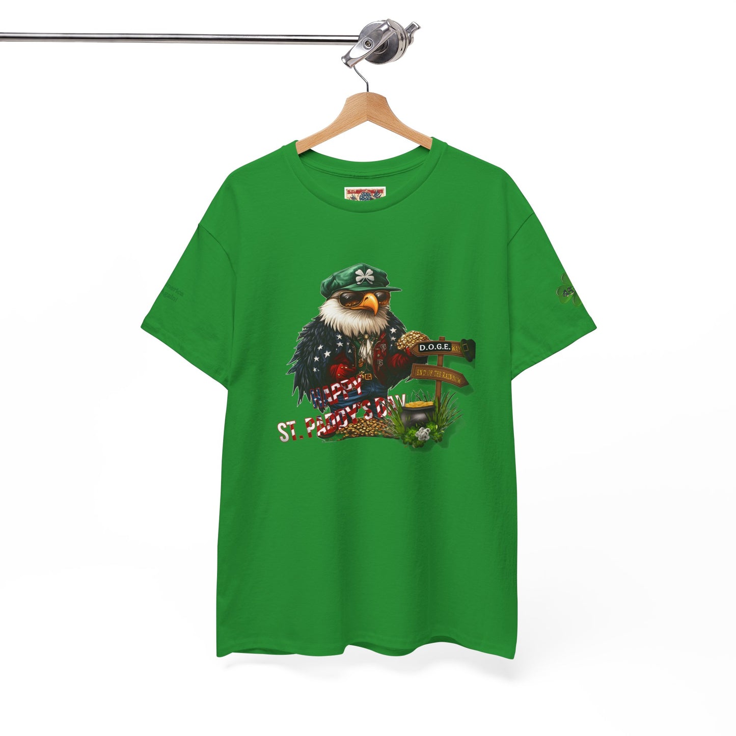 Happy St. Paddy’s Day with a twist of American Pride, make America greater again, Unisex Heavy Cotton Tee