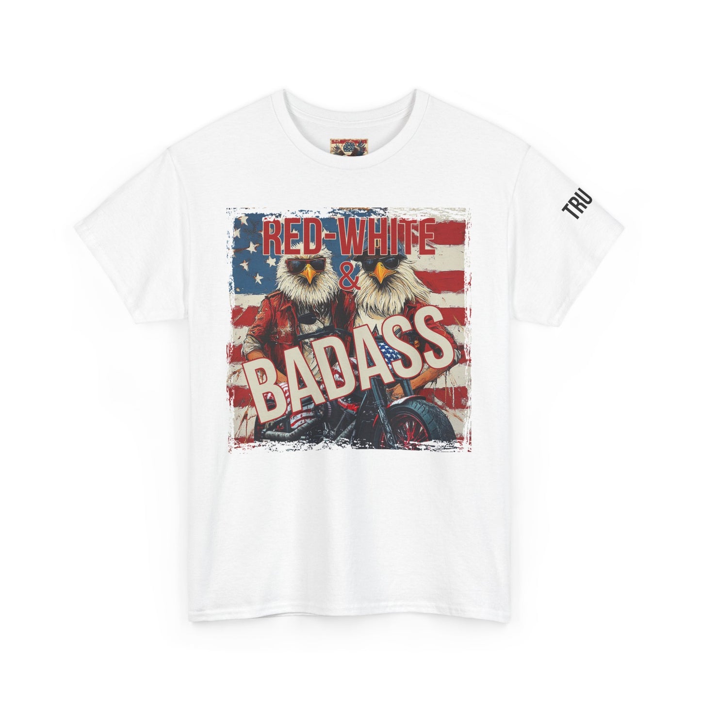 Red white and baddass trump print,Unisex Heavy Cotton Tee