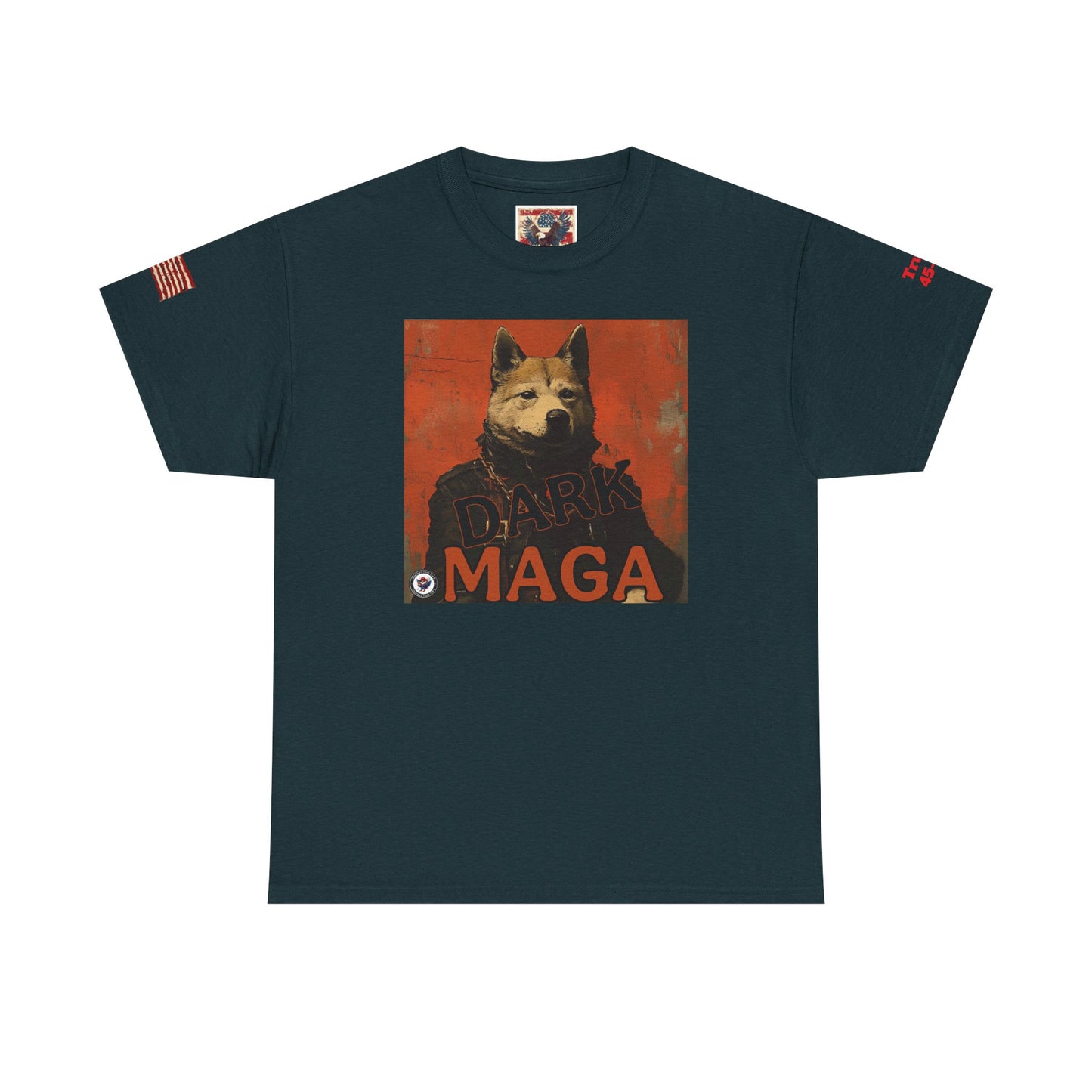 Dark MAGA d.o.g.e patriotic print, Unisex Heavy Cotton Tee