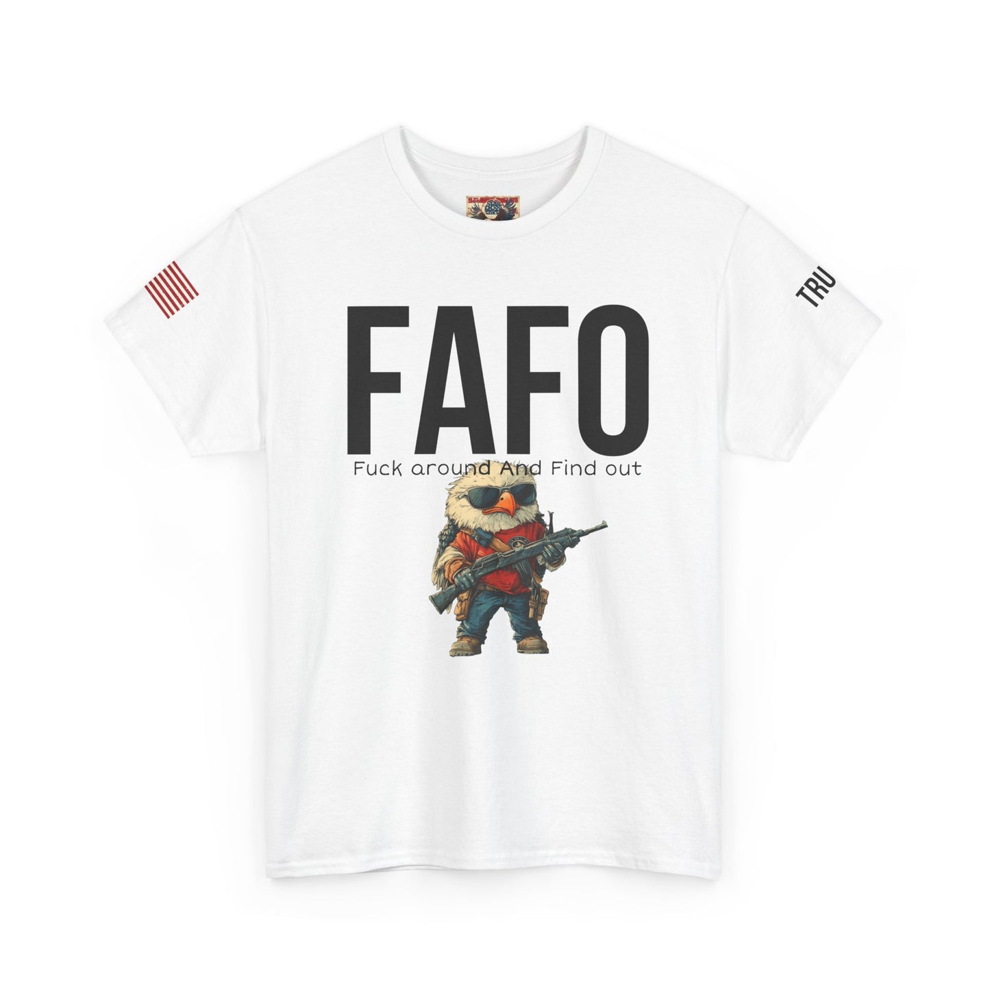 patriotic cartoon  f around print, Unisex Heavy Cotton Tee