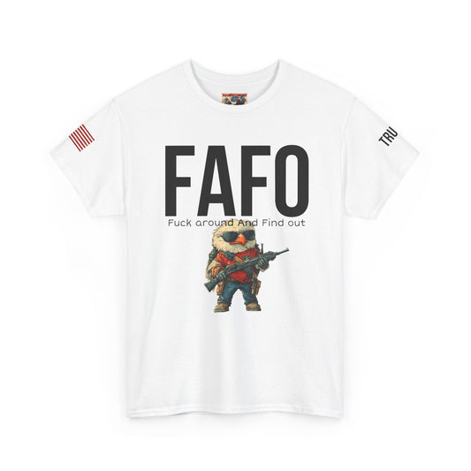 patriotic cartoon  f around print, Unisex Heavy Cotton Tee