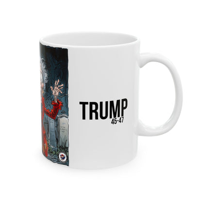 Patriotic cartoon Social Security take away print Ceramic Mug, (11oz, 15oz)