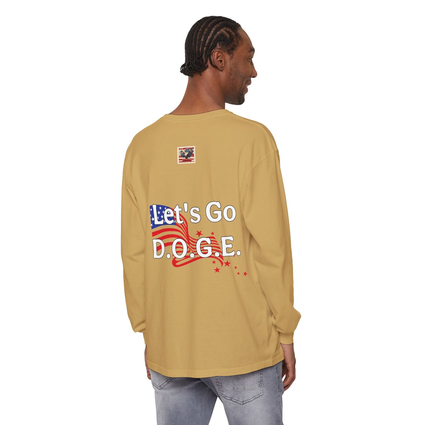 Meltdowns Incoming, patriotic T-shirt in a Unisex Garment-dyed Long Sleeve T-Shirt