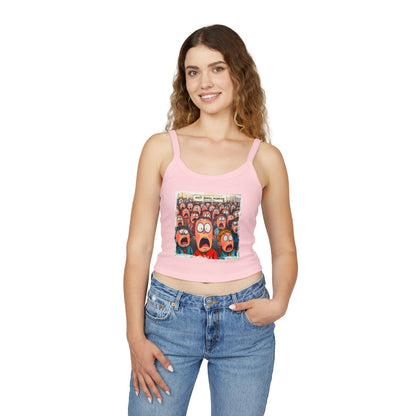 Meltdowns Incoming patriotic print in a Women's Spaghetti Strap Tank Top