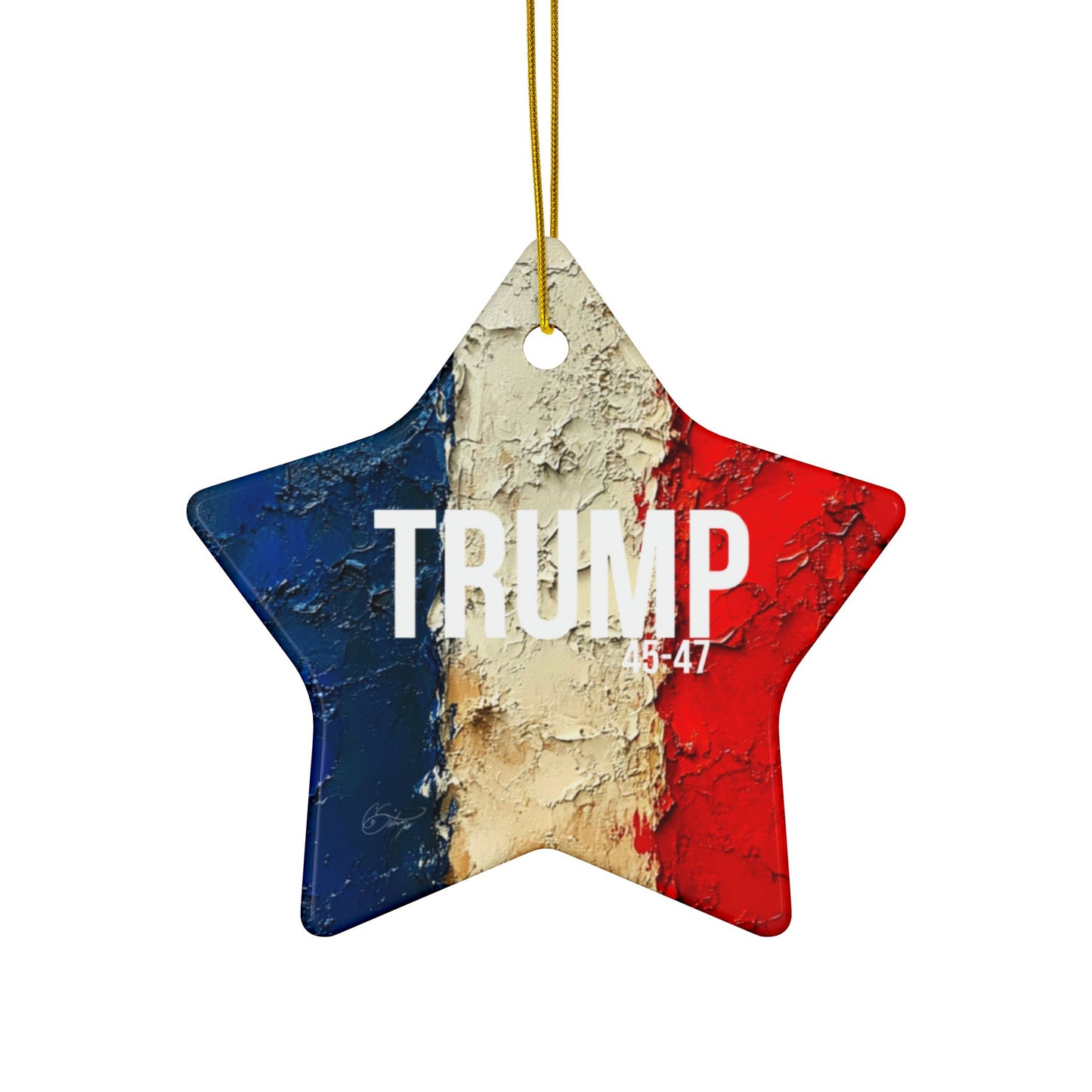 Red white and blue trump print Ceramic Ornaments, 2-Side Print, (1pc, 3pcs, 5pcs, 10pcs)