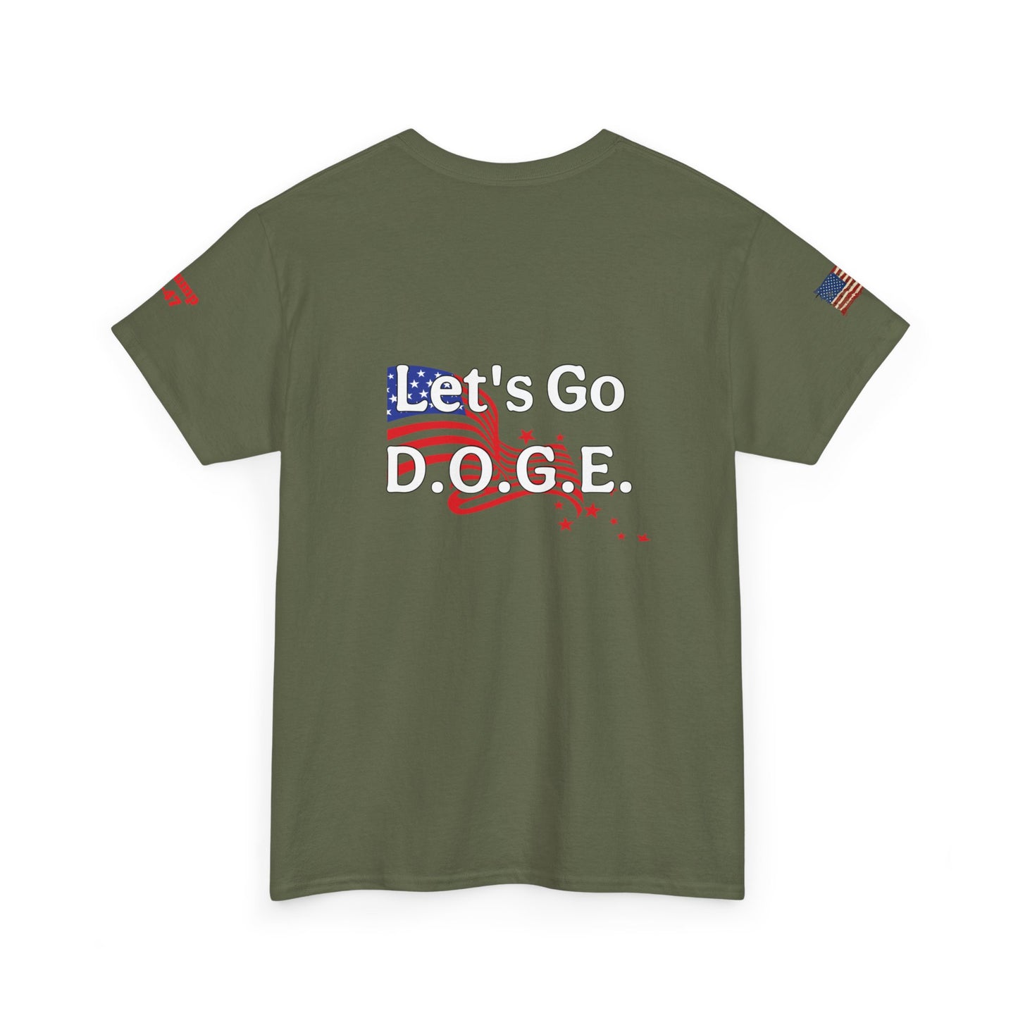 Dark MAGA d.o.g.e patriotic print, Unisex Heavy Cotton Tee