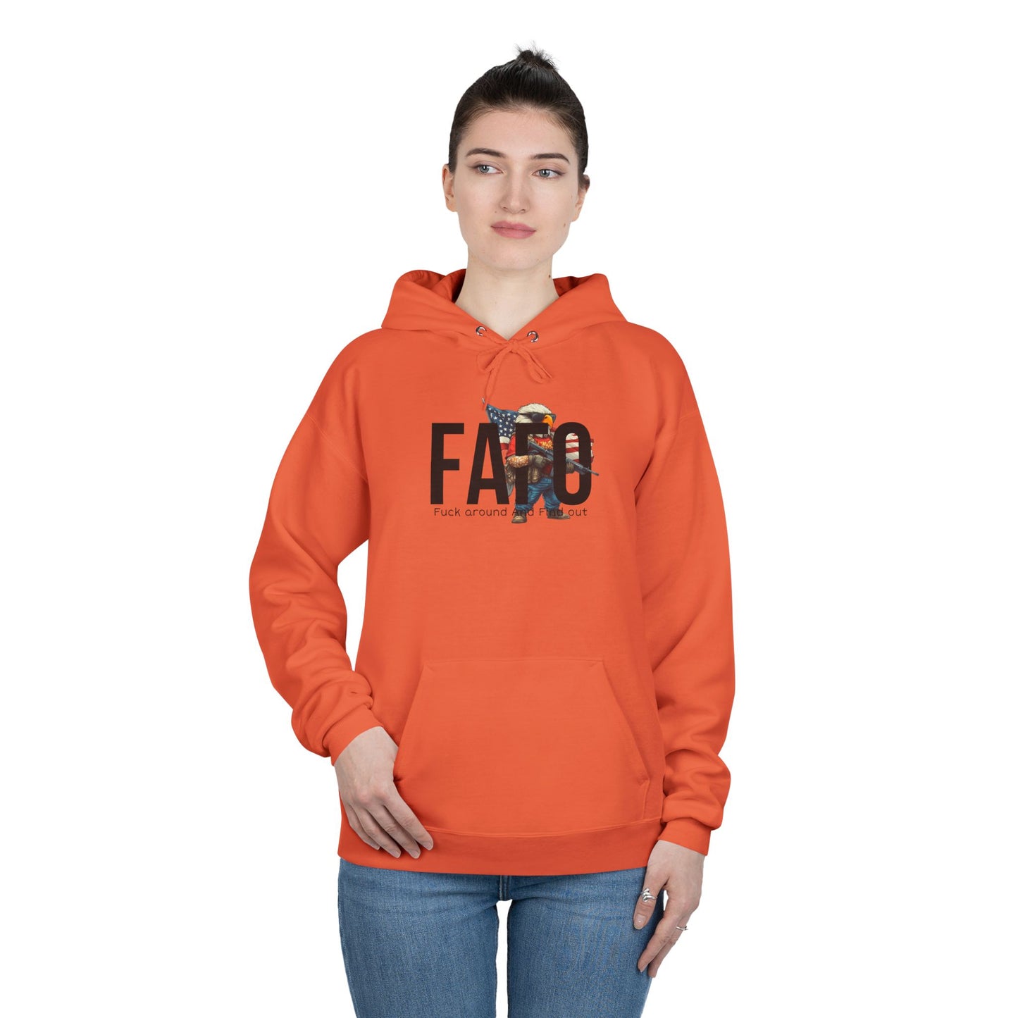 FAFO Trump print, Unisex EcoSmart® Pullover Hoodie Sweatshirt