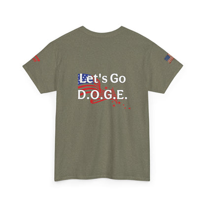 Dark MAGA d.o.g.e patriotic print, Unisex Heavy Cotton Tee