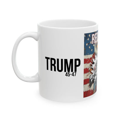 Red white and BA trump print, Ceramic Mug, (11oz, 15oz)