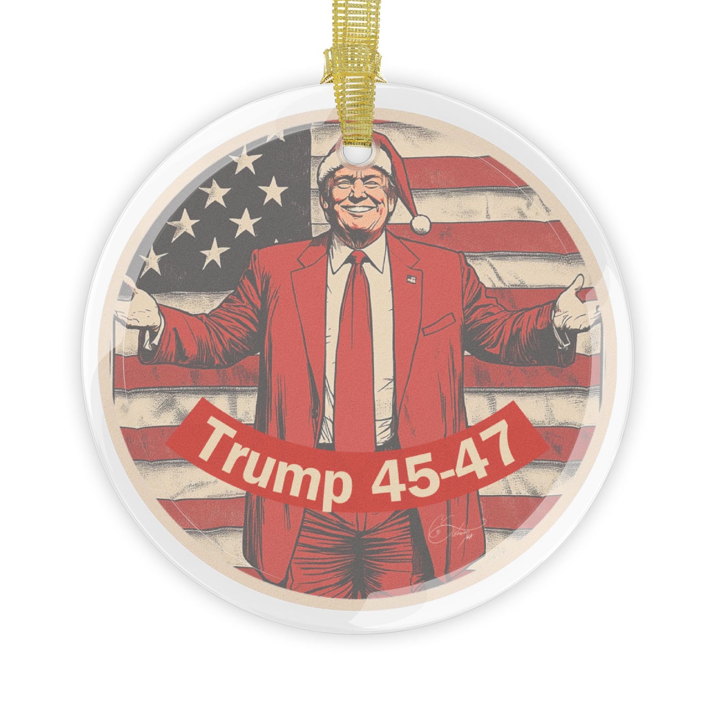 Trump 45-47 Glass Ornaments