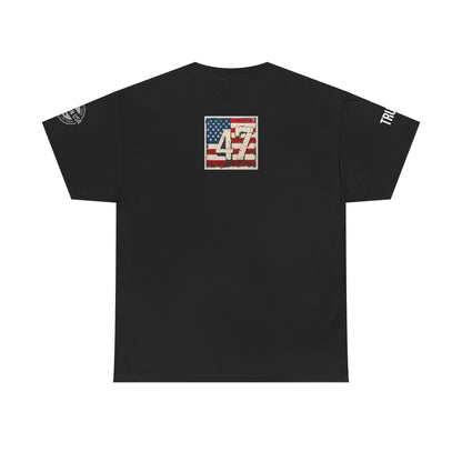 Trump, drains- golf print, Unisex Heavy Cotton Tee