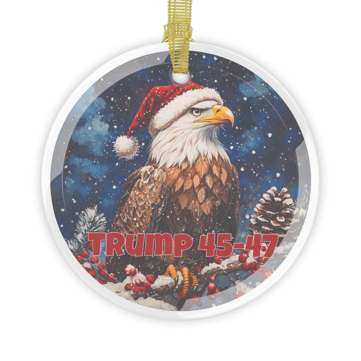 Trump 45-47 Glass Ornaments