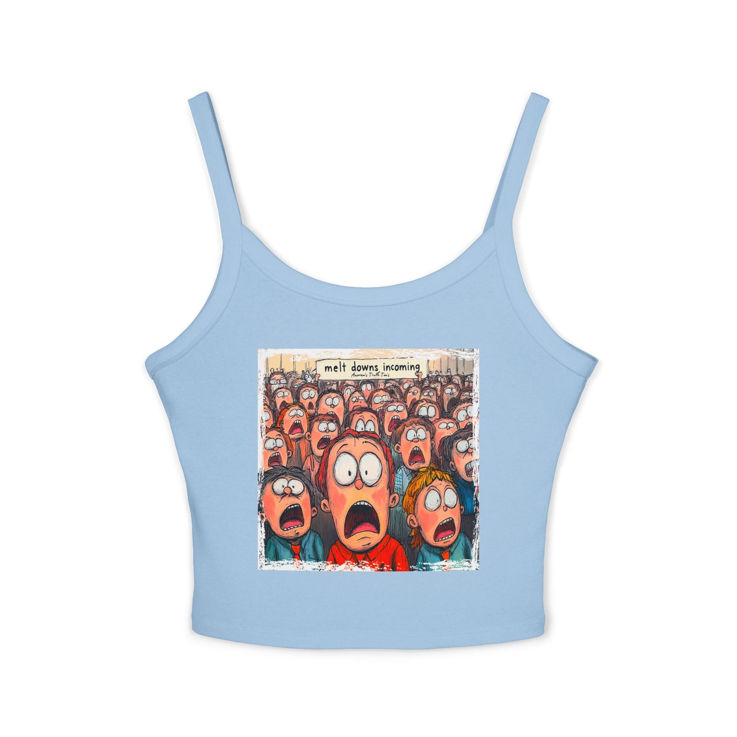 Meltdowns Incoming patriotic print in a Women's Spaghetti Strap Tank Top