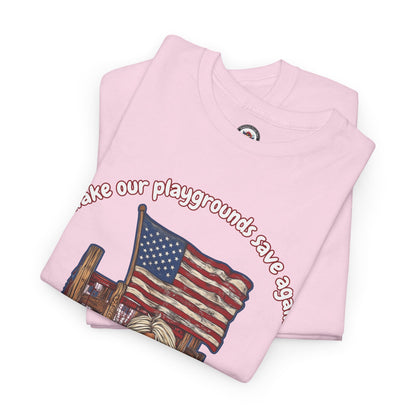 Make our playgrounds safe again trump print, Unisex Heavy Cotton Tee