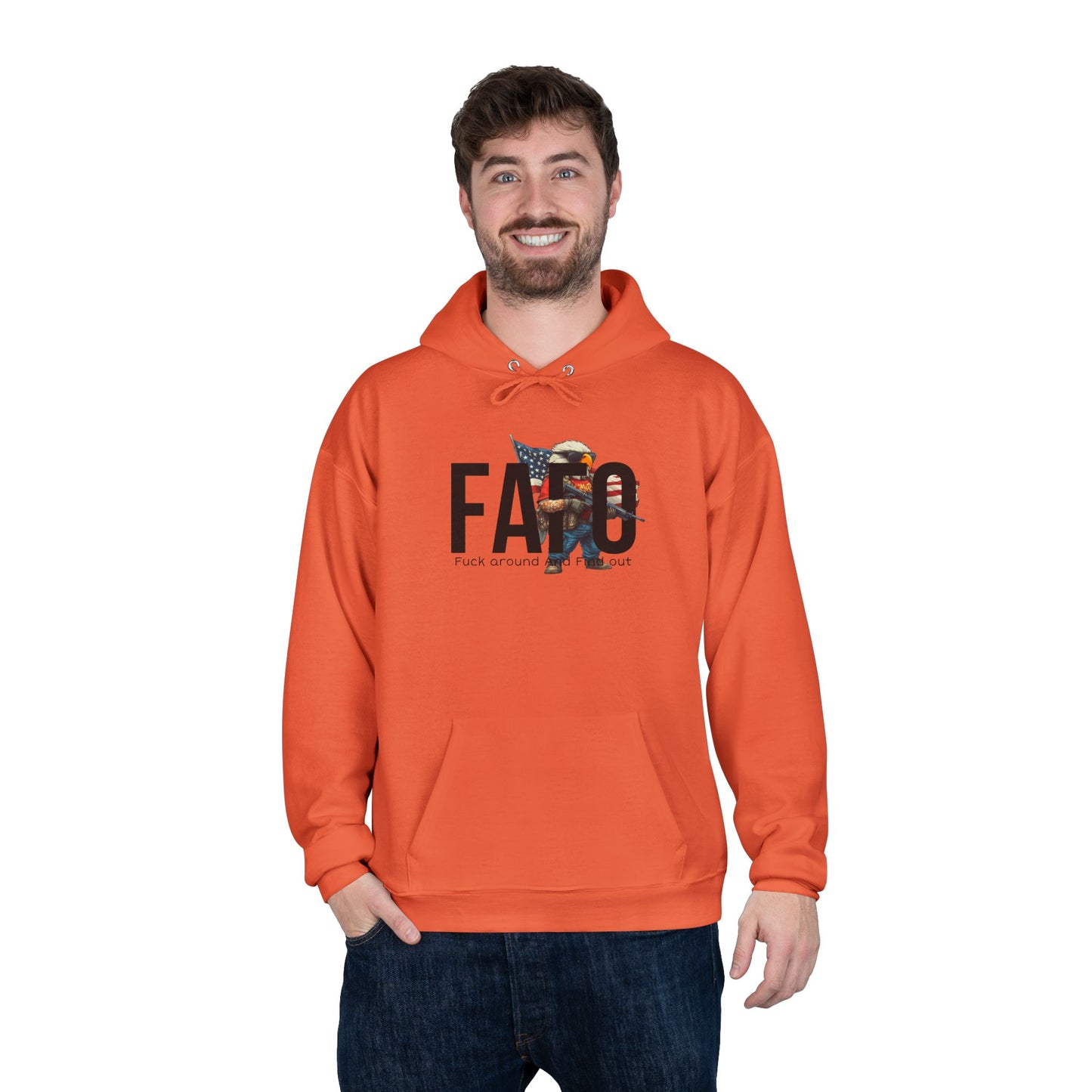 FAFO Trump print, Unisex EcoSmart® Pullover Hoodie Sweatshirt