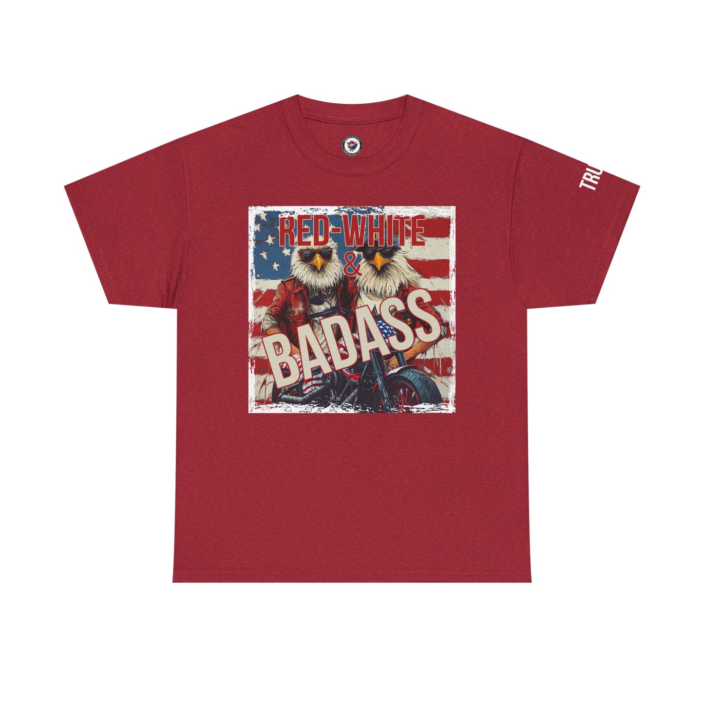 Red white and baddass trump print,Unisex Heavy Cotton Tee