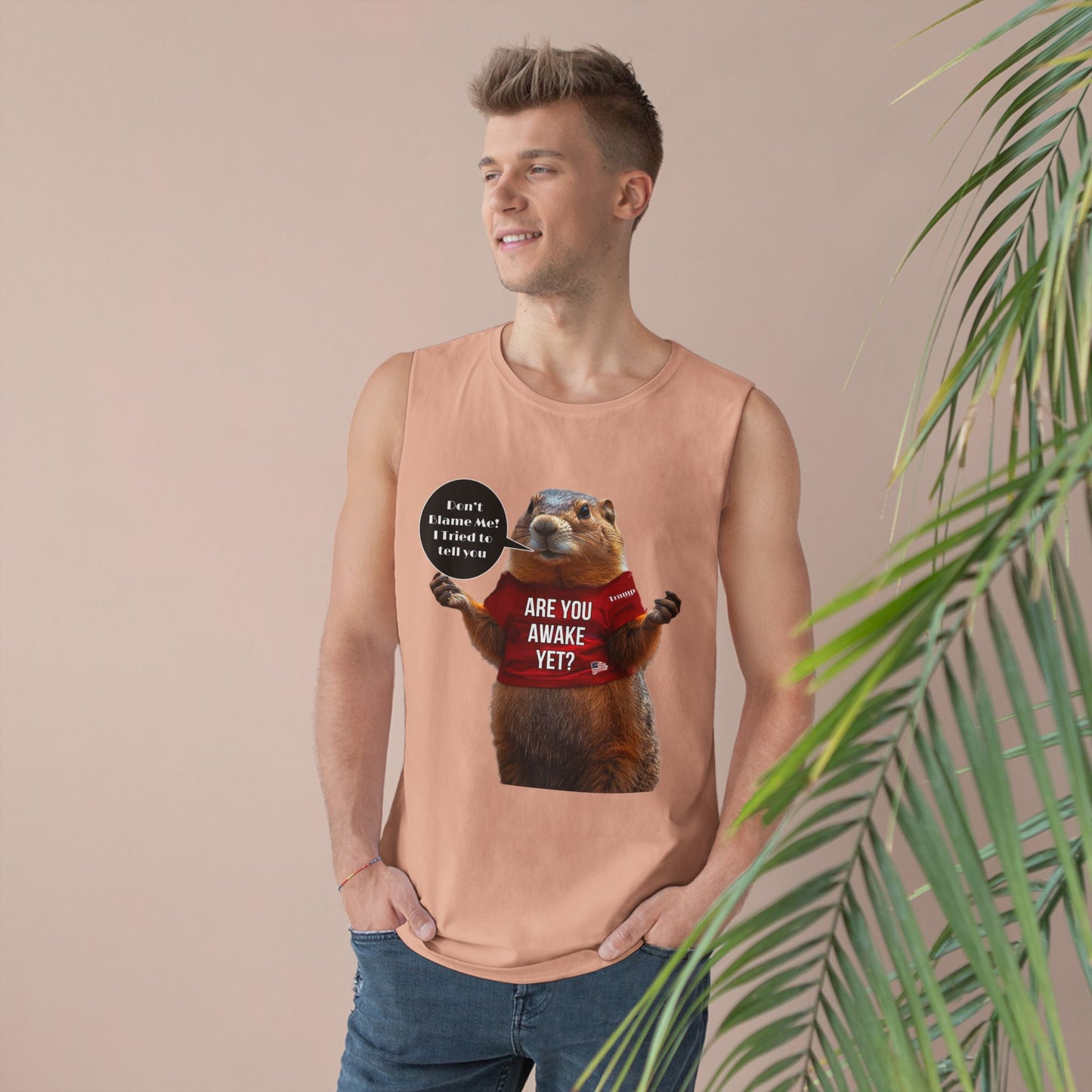 Cartoon patriotic don’t blame me print ,Unisex Barnard Tank