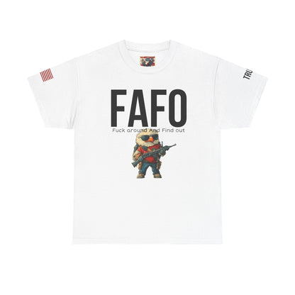 patriotic cartoon  f around print, Unisex Heavy Cotton Tee