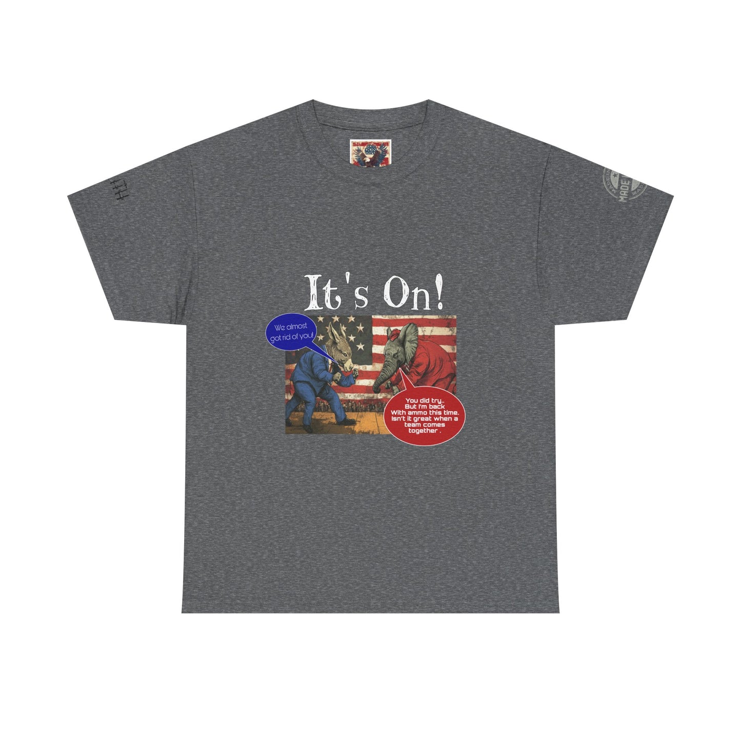 It’s on political, cartoon, print, Unisex Heavy Cotton Tee