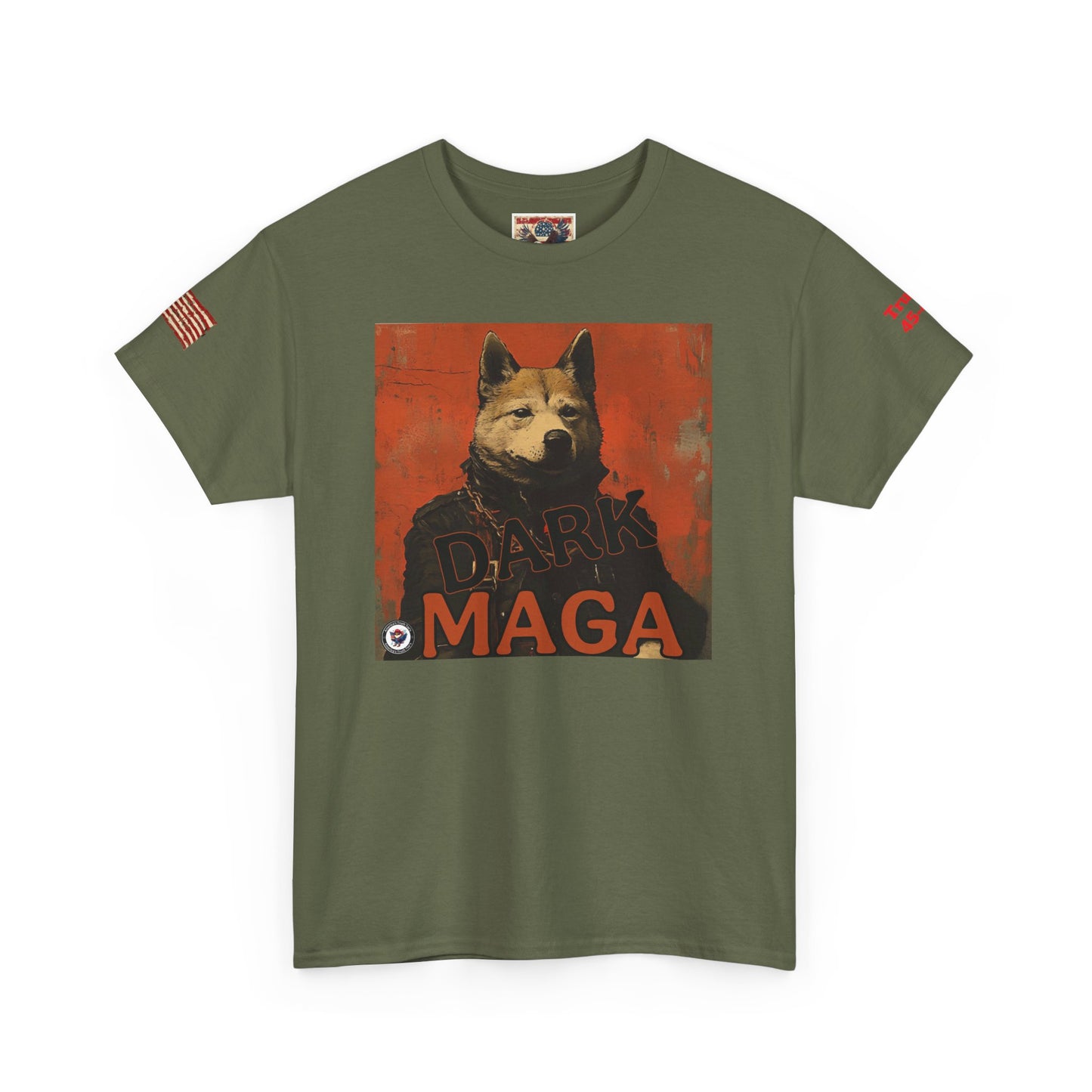 Dark MAGA d.o.g.e patriotic print, Unisex Heavy Cotton Tee