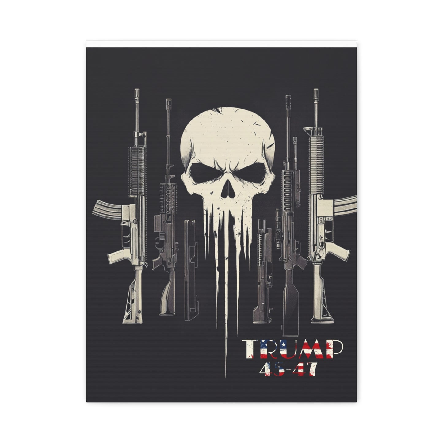 Trump print with skulls and guns, Matte Canvas, Stretched, 1.25"