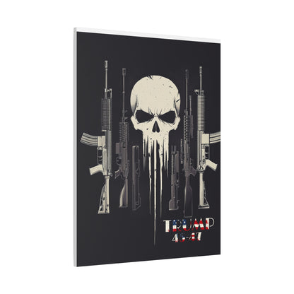 Trump print with skulls and guns, Matte Canvas, Stretched, 1.25"