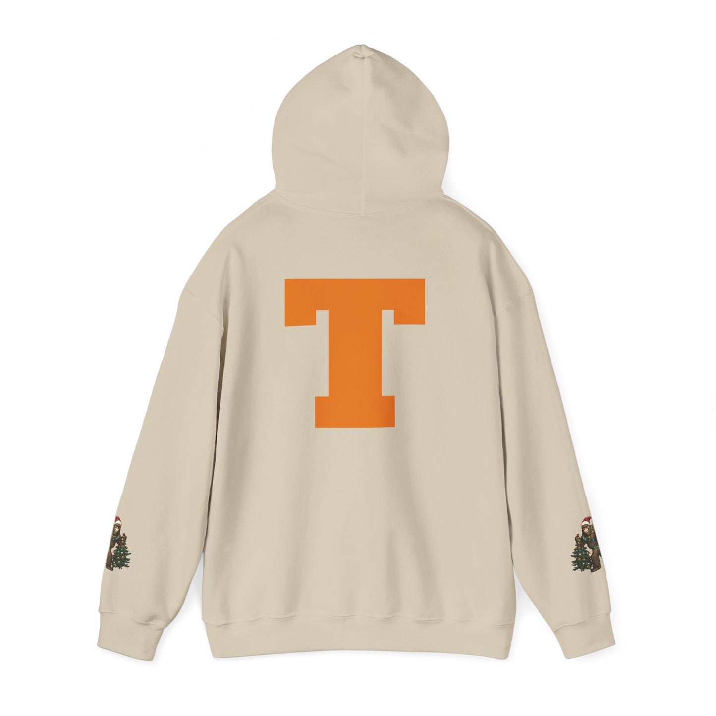 Sasquatch Christmas Hoodie — Holiday Bigfoot Sweater with Tree & Santa Hat