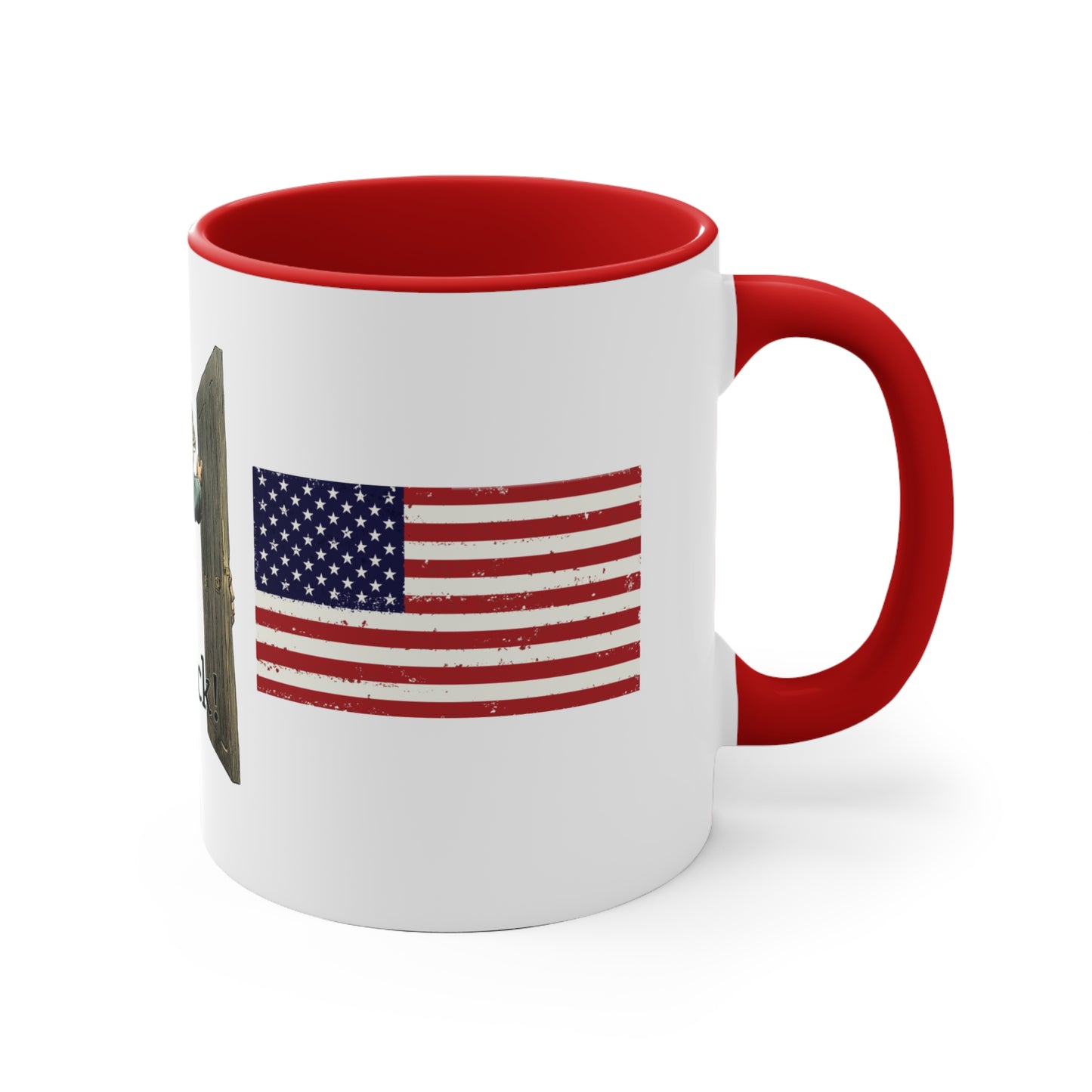 Political Accent Mug - "I’m Back!" Trump Mug with Red Handle | 11oz Coffee Cup for Political Enthusiasts