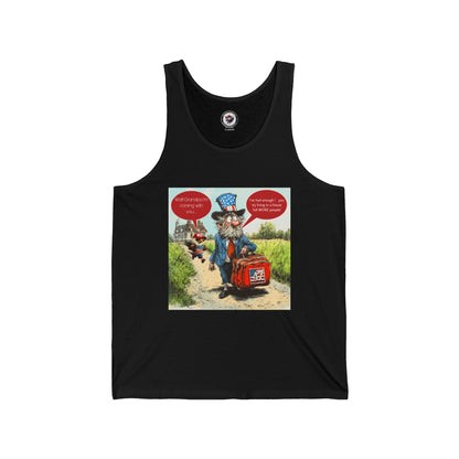 Political cartoon print Unisex Jersey Tank