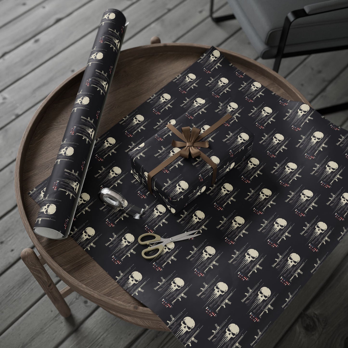 Trump and skulls Wrapping Papers