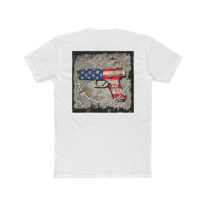 Unisex Cotton Crew Tee - Trump 45-47 2nd Amendment Graphic Tee