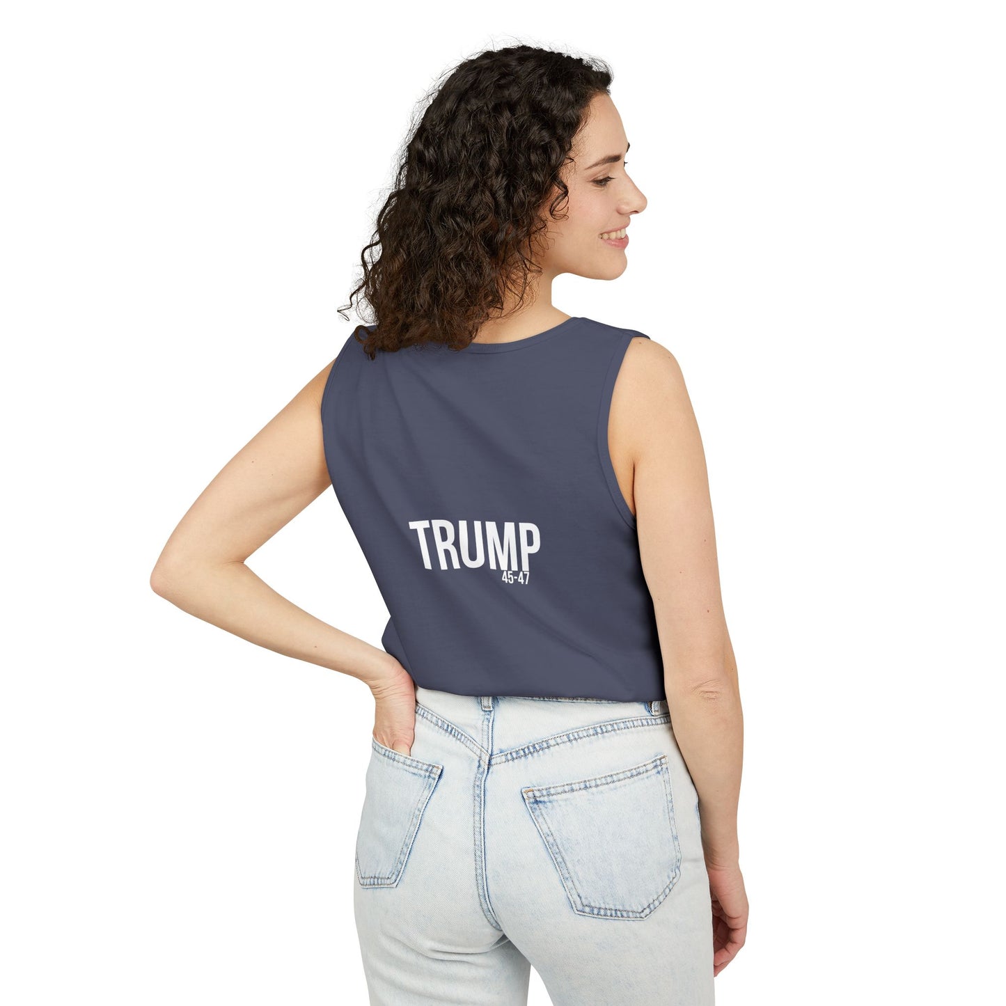 Doge trump cartoon print, Unisex Garment-Dyed Tank Top