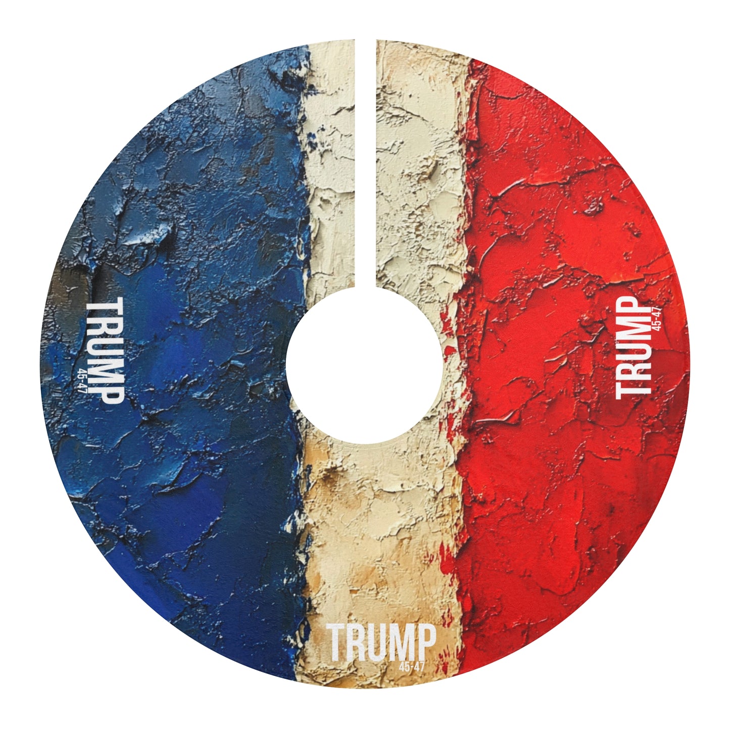 Red white and blue trump, print Christmas Tree Skirts
