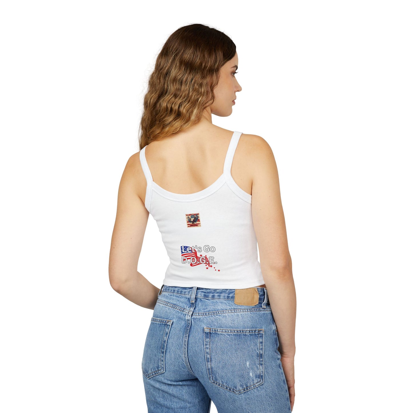 Meltdowns Incoming patriotic print in a Women's Spaghetti Strap Tank Top