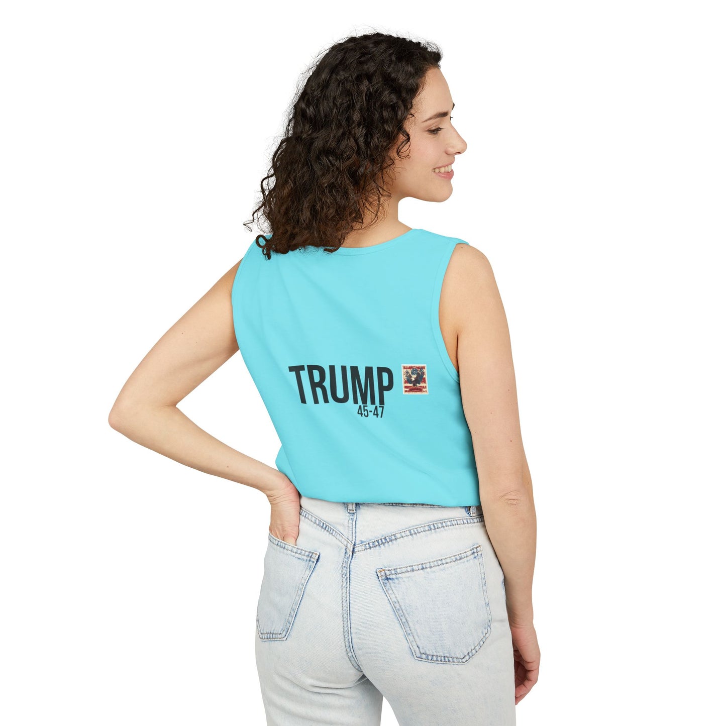 Doge trump cartoon print, Unisex Garment-Dyed Tank Top