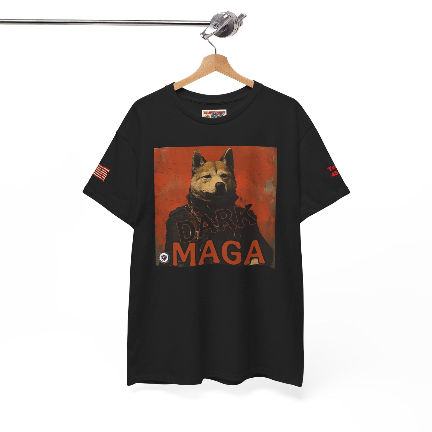Dark MAGA d.o.g.e patriotic print, Unisex Heavy Cotton Tee
