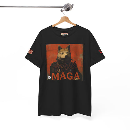 Dark MAGA d.o.g.e patriotic print, Unisex Heavy Cotton Tee